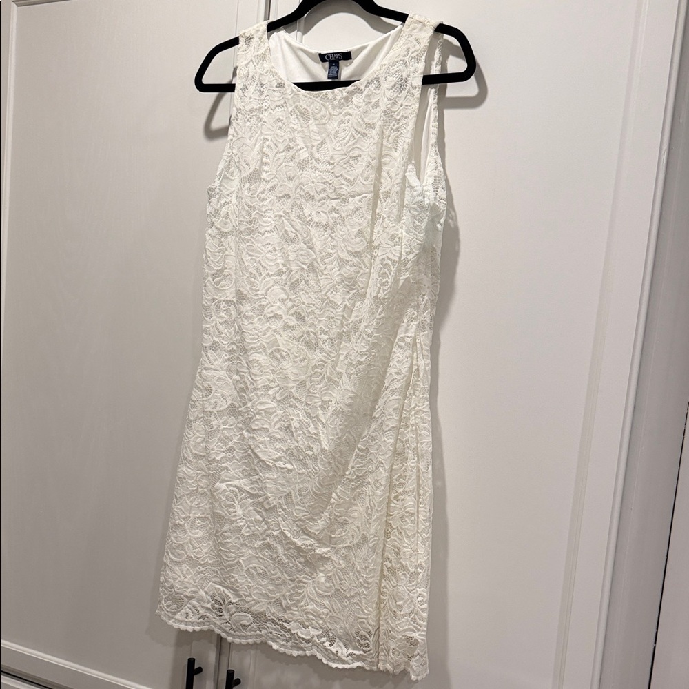 Chaps Ivory Lace Mini Dress